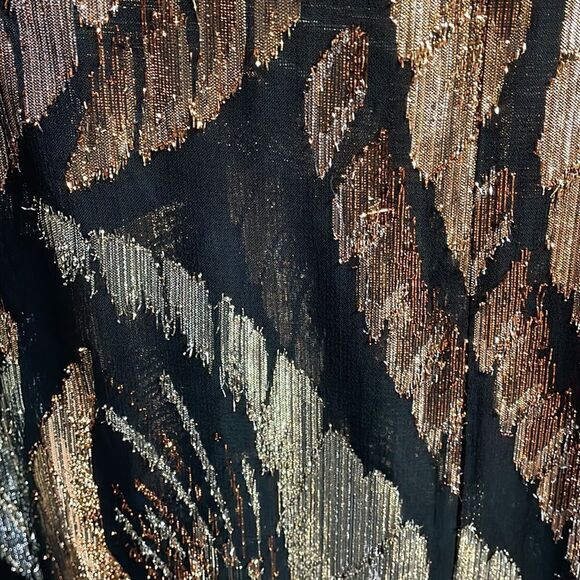 A.C. Sport Ladies Dressy Top Black and Gold Shimmery Design - Picture 8 of 8